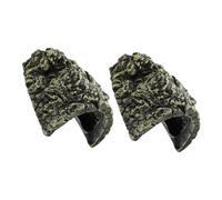 YARNOW 2PCS Resin Turtle Basking Platform Rock Dock with Cave Hideout for Reptile Terrariums Stable Amphibian Tank Shelter and Fish Habitat Decoration