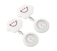 YARNOW 2pcs Retractable Nurse Hanging Pocket Watches Medical Fob Watches with Smile Lightweight for Nurses and Healthcare Staff