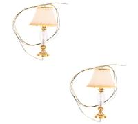 YARNOW 2pcs Scale Bedside Light Model for Dollhouse Decor Detailed Mini LED Furniture Accessory for DIY Fairy Garden and Micro Scene Ornaments