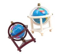 YARNOW 2pcs Scale Dollhouse Accessory Educational Tiny Globe Model for Decorative Miniature Globes for Study Micro Landscape Home Decor