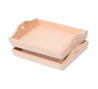 YARNOW 2pcs Scale Miniature Bread Tray with Safe Edges Easy to Clean Sturdy Craft Decor Accessories for Dollhouse Dining