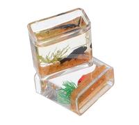 YARNOW 2pcs Scale Realistic Small Fish Tank Model for Dollhouse Decor Compact Mini Fake Aquarium Ornaments for Betta Fish Display