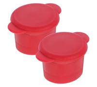 YARNOW 2pcs Silicone Bottle Stoppers for Beer Can and Soda Can with Spill Prevention and Bright-Color Design, Red Silicone Wine Bottle Seal Caps for Outdoors and The Beach