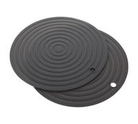 YARNOW 2pcs Silicone Pet Bowl Pads Heat Insulation Mats Non-slip Food Dish Placemats for Home Kitchen Gray