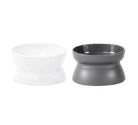 YARNOW 2pcs Slanted Cat Feeding Bowls with Neck Protection Non-slip Pp Material Cat Food Bowls with Shallow and Deep Mouth Design Keeps Food the Centre