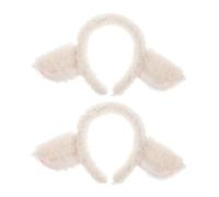 YARNOW 2pcs Soft Plush Sheep Ears Headband Grey Fluffy Ear Muffs for Boys and Girls Cartoon Lamb Earband for Parties and Performances