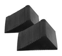 YARNOW 2Pcs Solid Rubber Wheel Chocks with Handle 12.5X7.5X6Cm Portable Non-Slip Car and Truck Tire Stoppers for Travel Trailers, Rvs, Semi Trucks and Boat Wheel Parking Safety