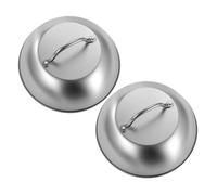 YARNOW 2pcs Stainless Steel Pot Cover Multi-function Kitchen Pan Lids and Heat Resistant for Stockpots and Steamers Accessory for Home and Outdoor Bbq Use