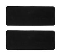 YARNOW 2pcs Stair Step Treads with Polyester Plush Surface | Black Modern Design, Cushioned Feel, Mess Free Installation, for Renters and Ceramic Stairs
