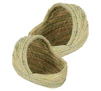 YARNOW 2pcs Straw Woven Chicken Coop Nest Slipper Shaped Sleep Nest for Poultry Egg Laying and Nurturing Environment Suitable for Farm and Backyard Use