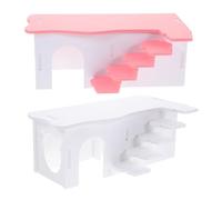 YARNOW 2pcs Sturdy Pvc Hamster Hideout with Ladder, Cozy Small Pet House for Rabbits and Squirrels, Indoor Habitat for Guinea Pigs and Mice