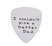 YARNOW 2pcs Titanium Steel Guitar Pick Plectrum Shrapnel for Dad Fathers Day Letter Design Lightweight Picks for Guitars