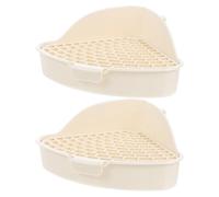 YARNOW 2pcs Triangular Rabbit Litter Box for Small Animals, High Capacity Plastic Pet Toilet Tray, Space-saving and Easy to Use in Enclosure or Pet Cage