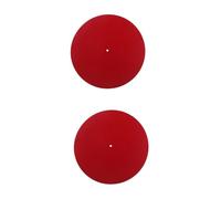 YARNOW 2pcs Turntable Platter Mat Static Vinyl Record Pad Red Wool Mat for Vibration Control Optimal Playback Compatible with All Turntables