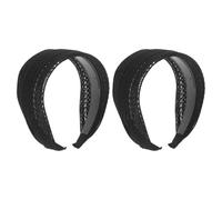 YARNOW 2pcs Wide Non-slip Headbands with Teeth Black Mesh Lace Large Thick Absorbs Sweat Breathable Material for Face Washing Women