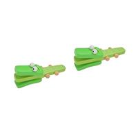 YARNOW 2pcs Wooden Animal Castanets for Green Design Percussion Musical Instrument Enhancing Listening Skills and Imagination Music Development