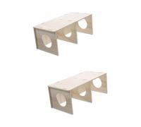 YARNOW 2pcs Wooden Hamster Habitat Multi Chamber Hideout for Guinea Pigs and Rats Durable Natural Wood Cabin with DIY Decoration for Animals Rest and Play