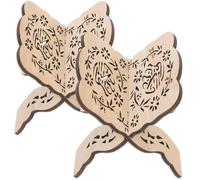 YARNOW 2pcs Wooden Quran Stand Book Holder Simple Elegant Exquisitely Made Khaki Color Without Burrs Does Not Hurt Hands Table Decor for Painter