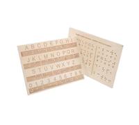 YARNOW 2pcs Wooden Tactile Learning Tool for Blind People Lightweight Portable Number and Letter Practice Aid for Braille Education