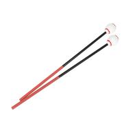 YARNOW 2pcs Wooden Xylophone Mallets with White Soft Heads and Red Strings, Marimba Sticks Percussion Instrument Accessories for Hand Percussion and Music Performance