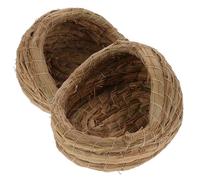 YARNOW 2Pcs Woven Chicken Coop Nest Small Slipper Style Straw Breeding Box for Chickens Natural Handcrafted Straw Material Provides Cozy Bedding and Private Space to Sleep Quality and Egg
