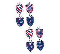 YARNOW 2sets Independence Day Pet Bandana American Style Triangle Scarf for Cats Puppies 4pcs*2