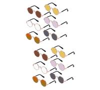 YARNOW 2sets Pet Cat Dog Birthday Outfit Funny Sunglasses Pink Cat Accessories Set 6pcs*2