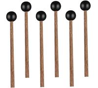 YARNOW 3 Pairs Black Ethereal Drum Mallets with Rubber Heads, Percussion Sticks for Practice and Tongue Drums, Musical Drumstick Accessories for Beginners and Boys and Girls