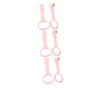 YARNOW 3 Pairs Pull Ring for Crib Lightweight Portable Standing Rings for Newborns Easy to Hang Playpen Accessory Grasp to Develop Walking and Cognition Skills Safe Durable Material Pink