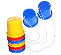 YARNOW 3 Pairs Stilts Plastic Jumping Buckets Outdoor Balance Walkers for Fun Coordination Training Random Color