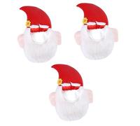YARNOW 3 pcs Funny Pet Hat for Cats and Dogs Creative Cosplay Headpiece with Elastic Band Comfortable Red Christmas Whisker Costume Accessory for Parties and Holiday Events