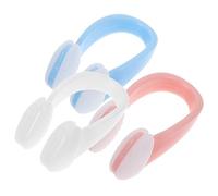 YARNOW 3 pcs Silicone Swimming Nose Clips for Adults Non Skid Lightweight Nose Plugs Ivory White Blue Pink Swimming Accessories for Water Sports Enthusiasts