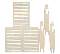 YARNOW 3 Sets Wooden Band Weaving Loom with Shuttle for Home Craft Projects