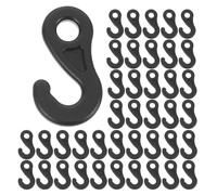 YARNOW 300Pcs Black S-Hook Rv Awning Tent Hooks Plastic Canopy Light Fasteners Camping Tent Accessories for Outdoor Party and Rv Shelter