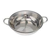 YARNOW 30Cm Stainless Steel Dual Hot Pot with Divider, Split Cooking Pot with Lid for Home Kitchen and Family Dining