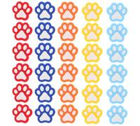 YARNOW 30pcs Cute Paw Print Rings for Vibrant Plastic Finger Jewelry for Party Favors Classroom Rewards Adorable Animal Motif for Birthdays Goodie Bags
