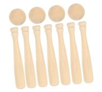 YARNOW 30Pcs Mini Baseballs and Bats Craft Unfinished Ornaments for DIY Decoration for Educational Games Party Favors and Creative Projects