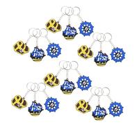 YARNOW 30pcs Pirate Keychain PVC Soft Bag Charms with Sword and Treasure Chest Designs Lightweight Birthday Party Favors for Boys Backpack Decorations Classroom Prize