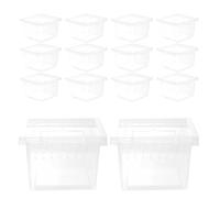 YARNOW 30pcs Reptile Breeding Box with Windows and Built-in Sunbathing Platform, Plastic Snake and Small Reptile Terrarium for Pet Keeping and Households, Secure Lid Prevents Escaping
