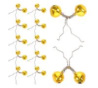 YARNOW 32pcs Fishing Bells with Stainless Steel Clips Portable Dual Fish Bite Alarm Indicator for Rods High Sensitivity Loud Ring for Sea Fishing Yellow