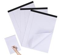 YARNOW 3pcs A4 White Legal Pads Notebooks for Note Taking with 30 Sheets Each, Wide Ruled Paper Notepads Featuring Smooth Writing and Ink Bleed-through Prevention, for Lectures