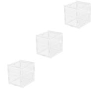 YARNOW 3pcs Acrylic Reptile Feeding Case for Snakes Tarantulas and Geckos High Transparency Easy to