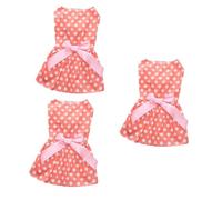 YARNOW 3pcs Adorable Orange Sleeveless Dog Dress Bowknot Elegant Summer Pet Skirt for Dogs for Everyday Wear Holidays and Photos