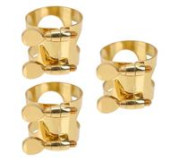 YARNOW 3pcs Alto Sax Mouthpiece Ligature Double Screws Adjustable Design Brass Tight Stable Hold for Beginner Students Jazz Performances Live Events