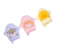 YARNOW 3pcs Bath Sponge Gloves Cartoon Design Gentle Body Scrub for Newborns Pink Soft and Comfortable Bathing Accessories for Delicate Skin