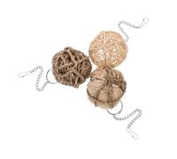 YARNOW 3pcs Bird Chew Toy Set Natural Rattan for Parakeets Chinchillas Hamsters Interactive Cage Accessories for Fun and Healthy Beak Maintenance