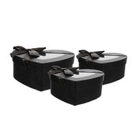 YARNOW 3Pcs Black Heart Shaped Box Set with Lids for Valentine'S Day Flower Arrangements, Chocolate, Candy Packaging, and Mother'S Day Bouquet Decorative Boxes