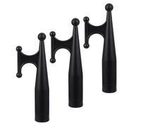 YARNOW 3Pcs Black Nylon Marine Boat Hooks - Multi-Functional Docking and Lifeboat Pole Attachments for Kayak, Dinghy, Yacht Mooring Accessories