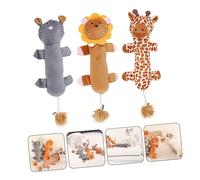 YARNOW 3pcs Cat Plush Teething Toy Bite-resistant Molar Dolls for Cats Lion Giraffe Leopard Soft and Engaging Pet Toys to Reduce Boredom and Destructive Behavior