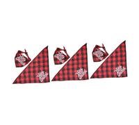 YARNOW 3pcs Christmas Bib Pet Red Bandanas Plaid Scarf Dog Puppy Christmas Bandana Portable Towel Bandana Scarf Puppy Bandana Collar Christmas Dog Costume Christmas Decor Cotton Polyester